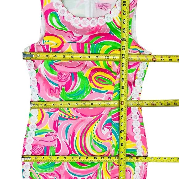 Lilly Pulitzer Dress Mila Shift Embroidery Multi All Nighter Flamingo Back/Zip 0 - Picture 12 of 16